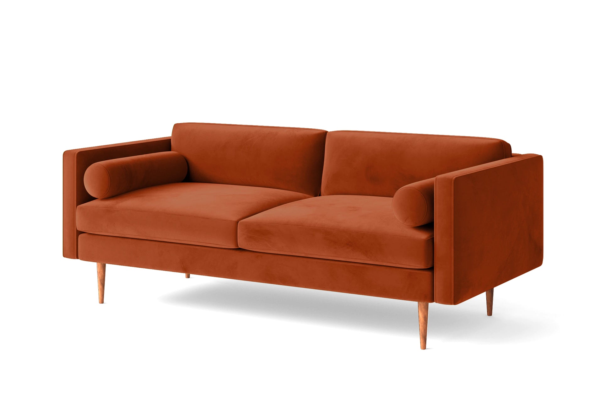 Salerno 2 Seater Sofa Orange Velvet