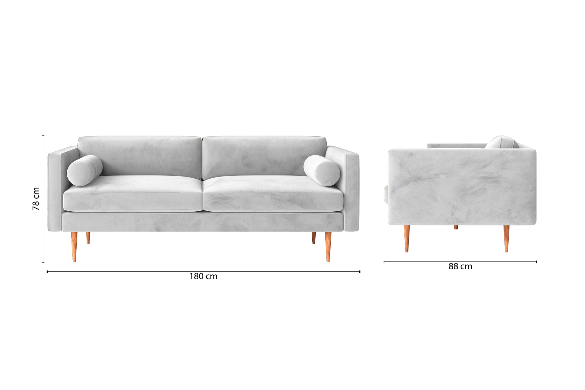 Salerno 2 Seater Sofa White Velvet