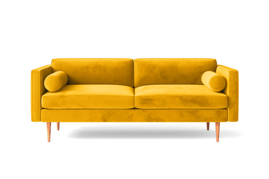 Salerno 2 Seater Sofa Yellow Velvet