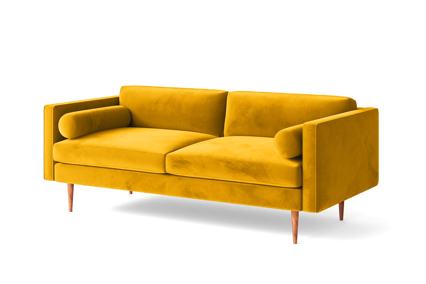 Salerno 2 Seater Sofa Yellow Velvet