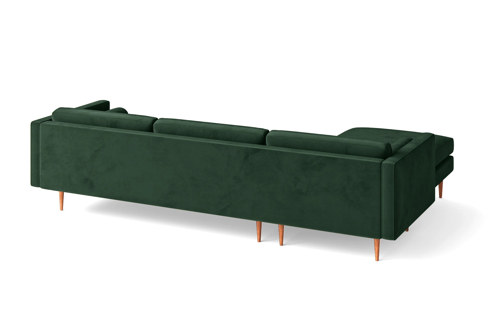 Salerno 3 Seater Left Hand Facing Chaise Lounge Corner Sofa Green Velvet