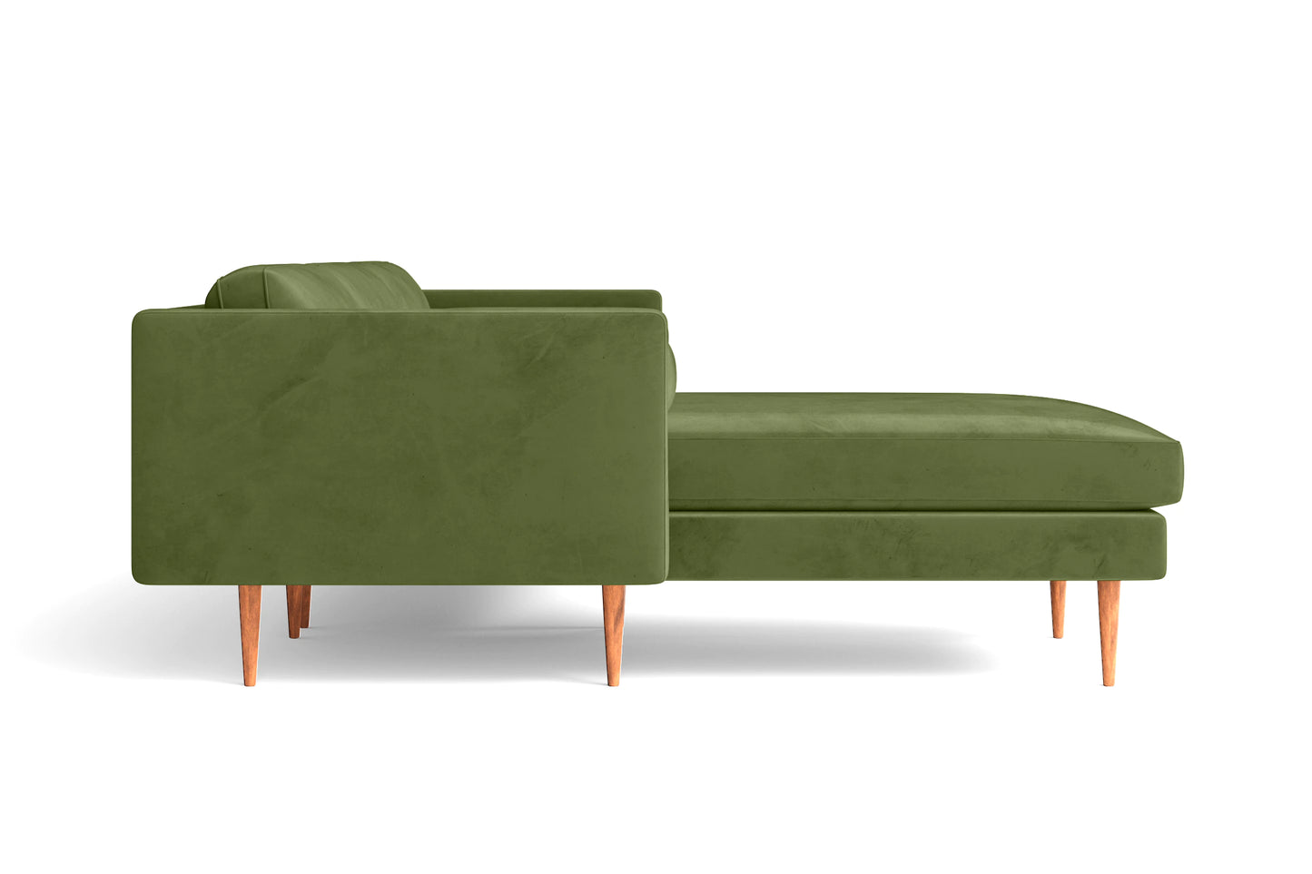 Salerno 3 Seater Left Hand Facing Chaise Lounge Corner Sofa Lime Velvet