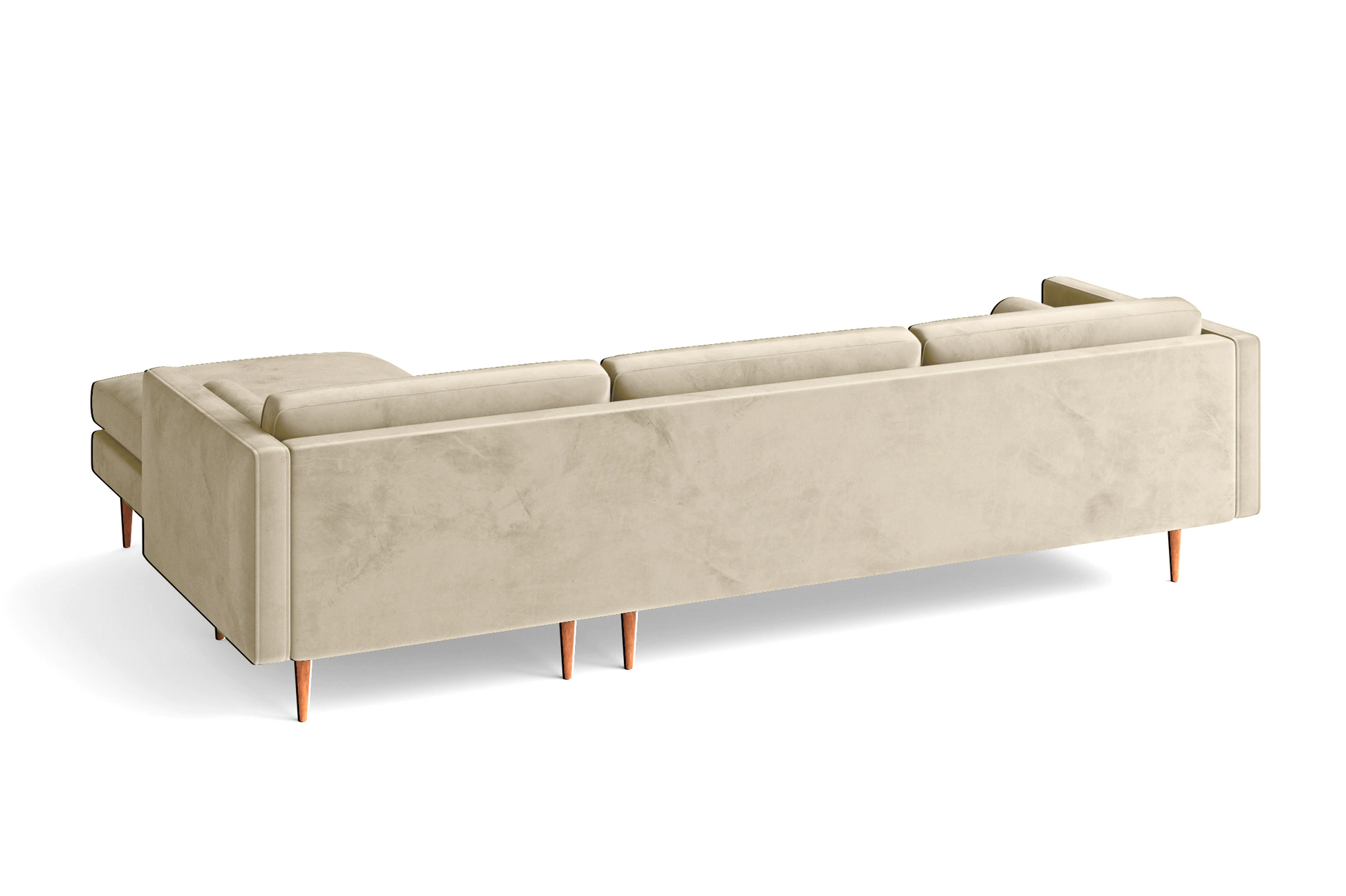 Salerno 3 Seater Right Hand Facing Chaise Lounge Corner Sofa Cream Velvet