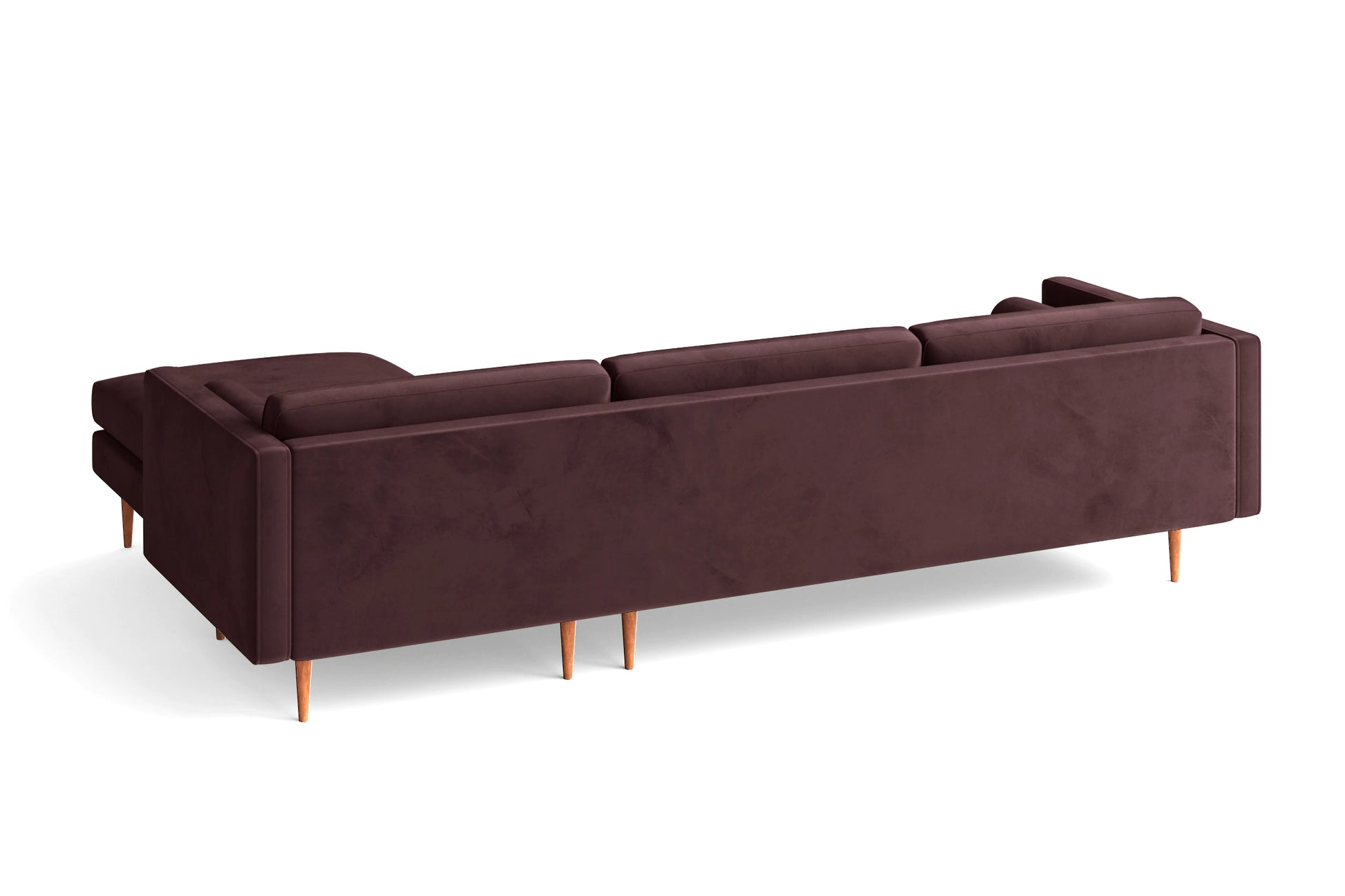 Salerno 3 Seater Right Hand Facing Chaise Lounge Corner Sofa Grape Velvet