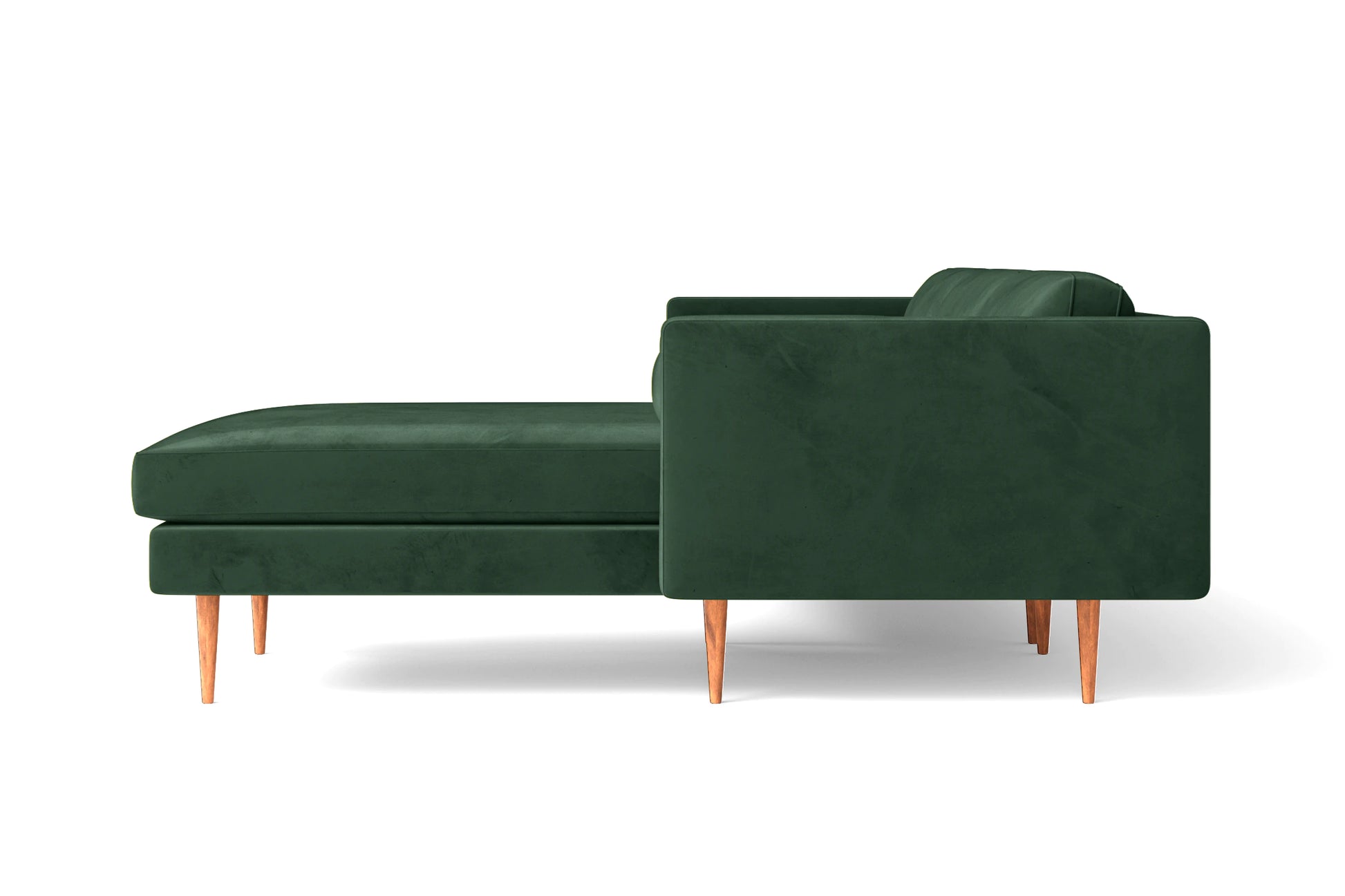 Salerno 3 Seater Right Hand Facing Chaise Lounge Corner Sofa Green Velvet