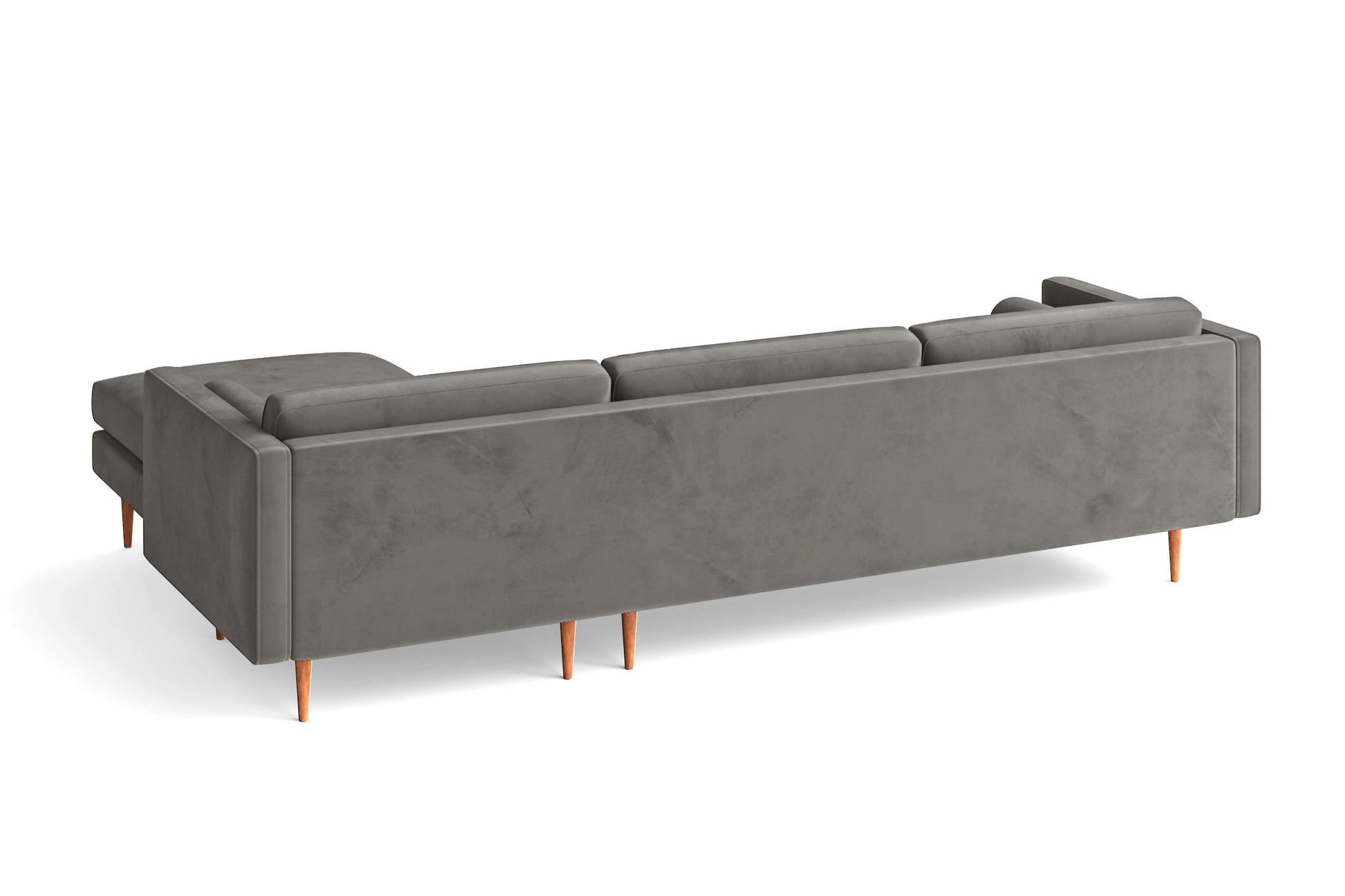 Salerno 3 Seater Right Hand Facing Chaise Lounge Corner Sofa Grey Velvet