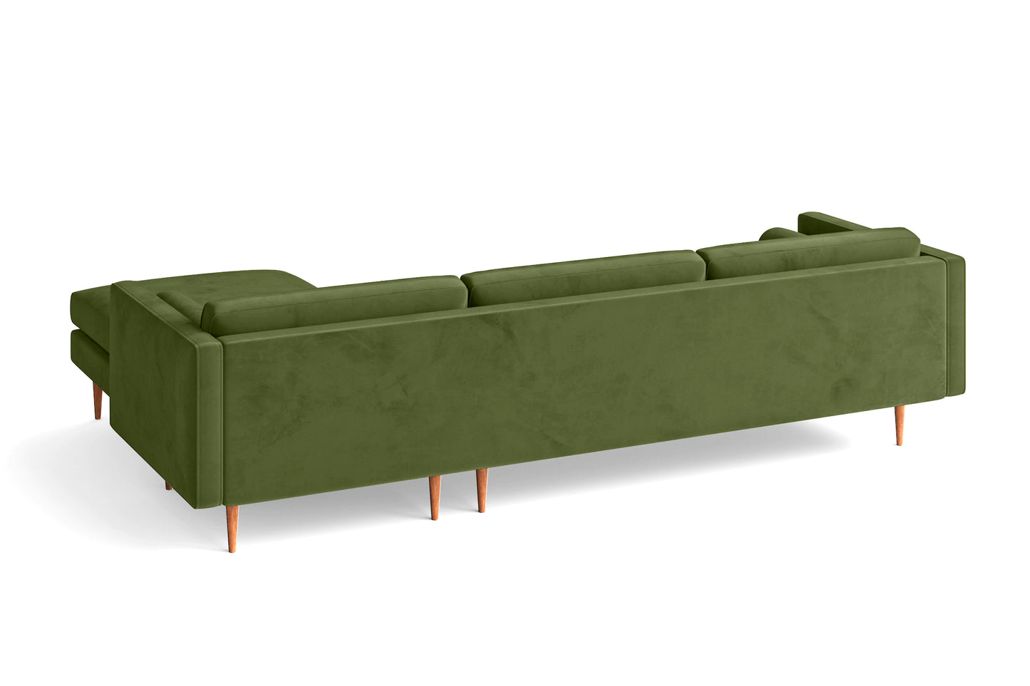 Salerno 3 Seater Right Hand Facing Chaise Lounge Corner Sofa Lime Velvet