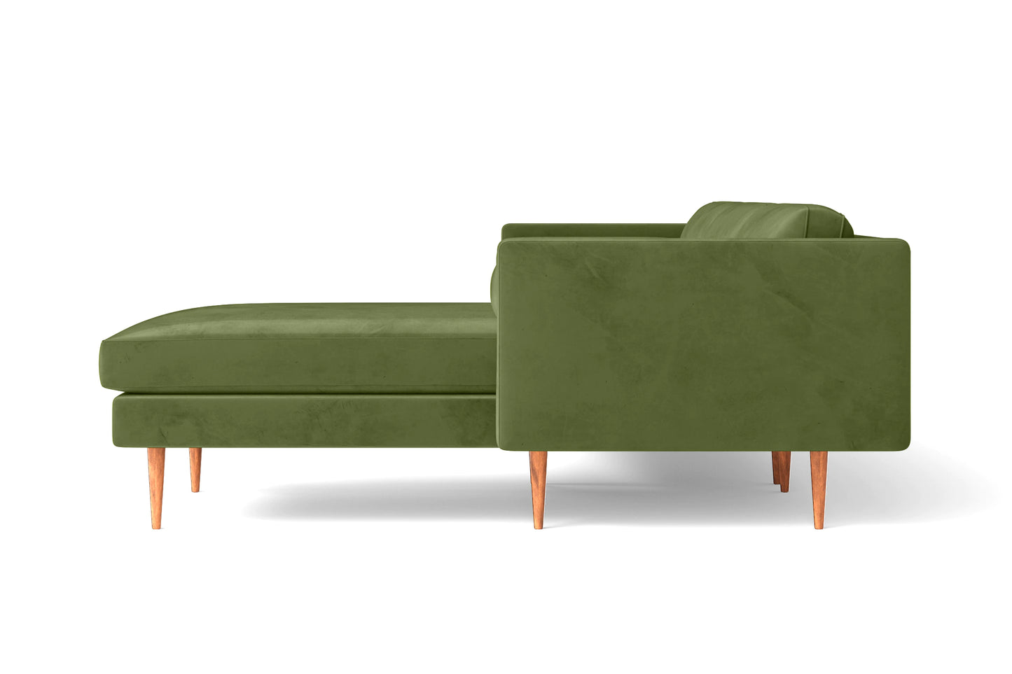 Salerno 3 Seater Right Hand Facing Chaise Lounge Corner Sofa Lime Velvet