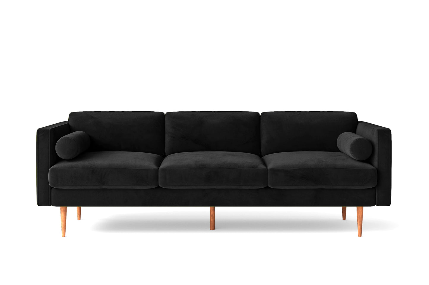 Salerno 3 Seater Sofa Black Velvet