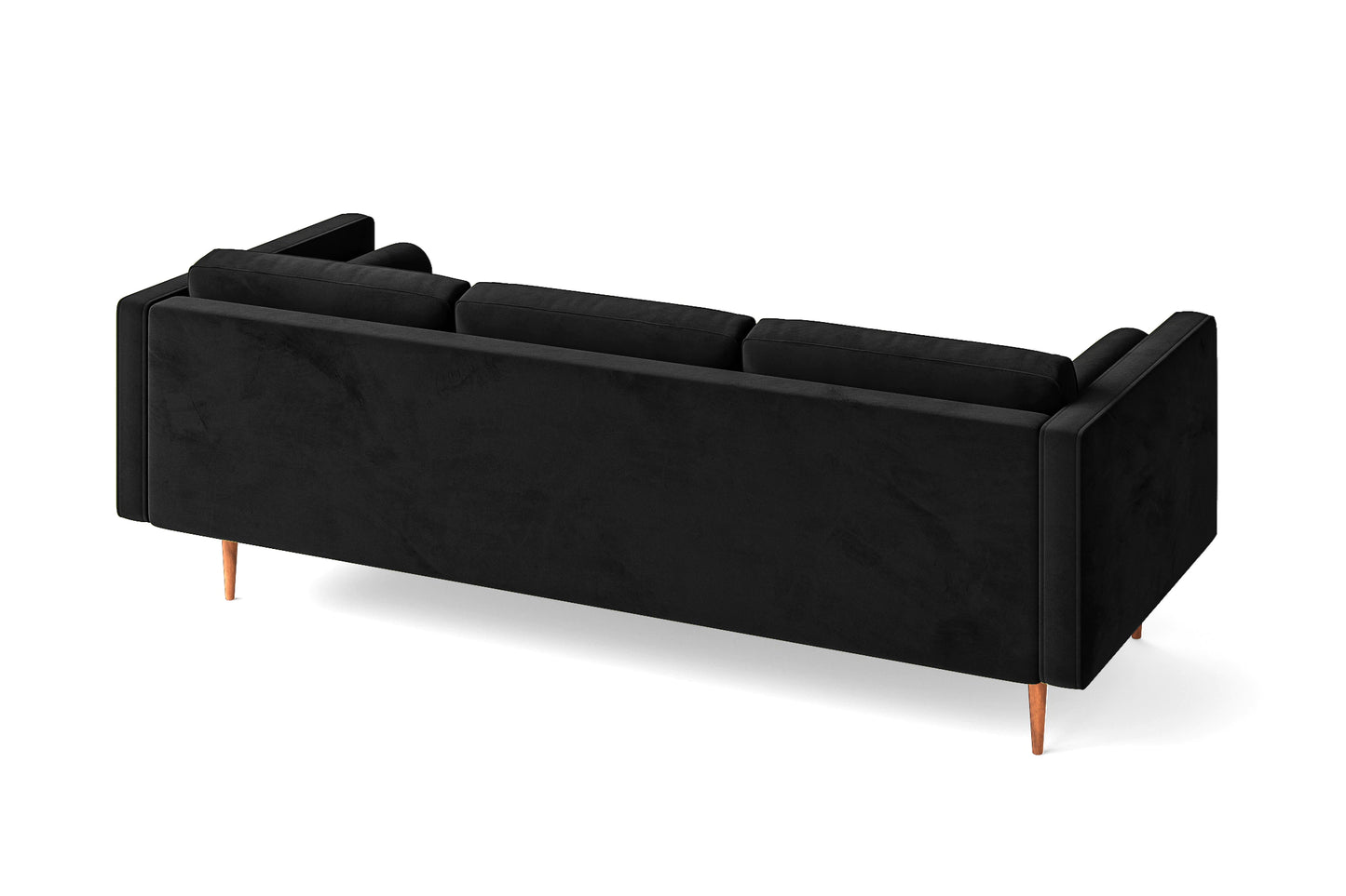 Salerno 3 Seater Sofa Black Velvet