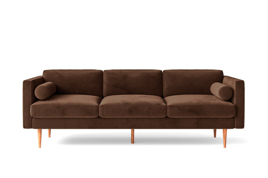 Salerno 3 Seater Sofa Coffee Brown Velvet