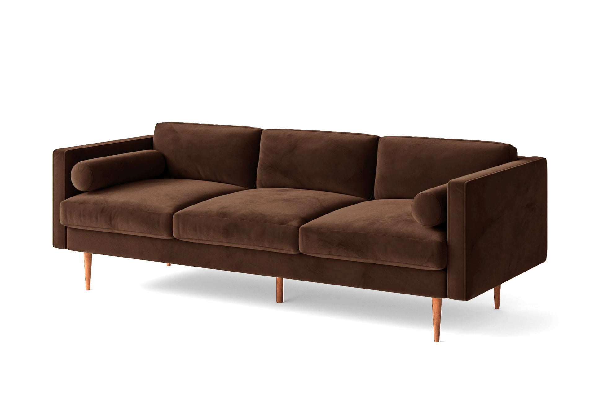 Salerno 3 Seater Sofa Coffee Brown Velvet