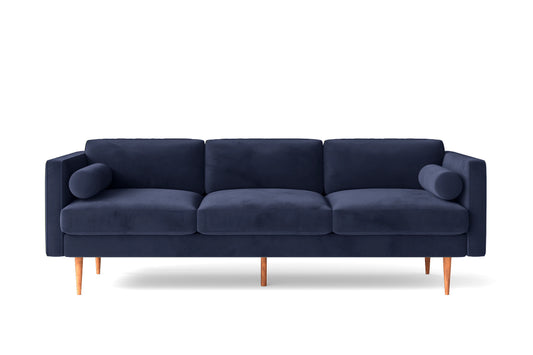 Salerno 3 Seater Sofa Dark Blue Velvet