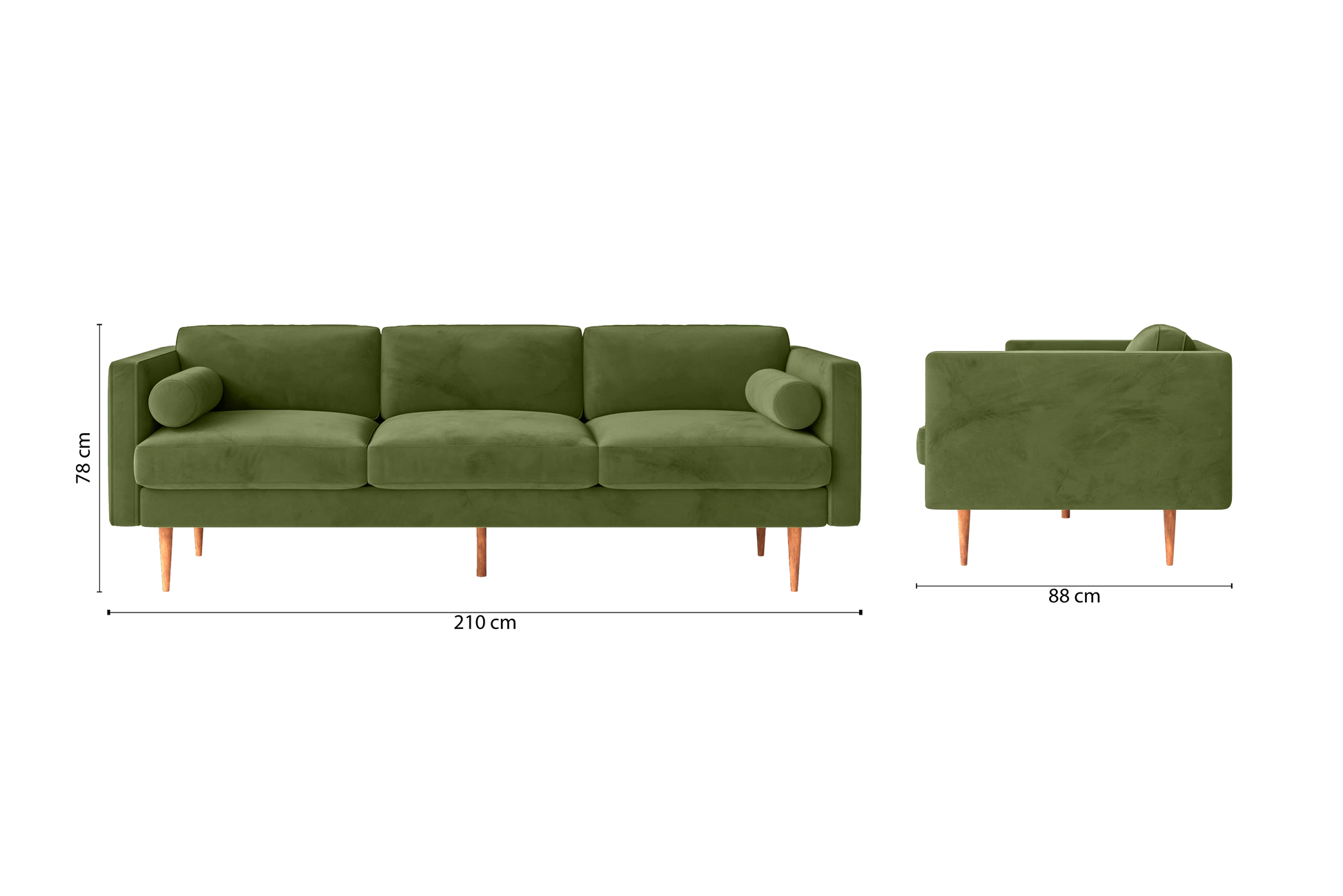 Salerno 3 Seater Sofa Lime Velvet