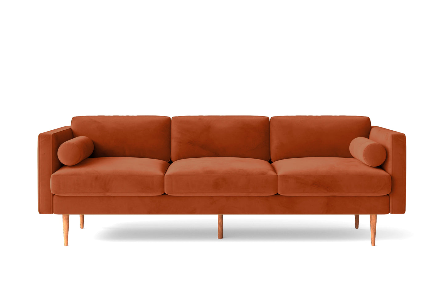 Salerno 3 Seater Sofa Orange Velvet