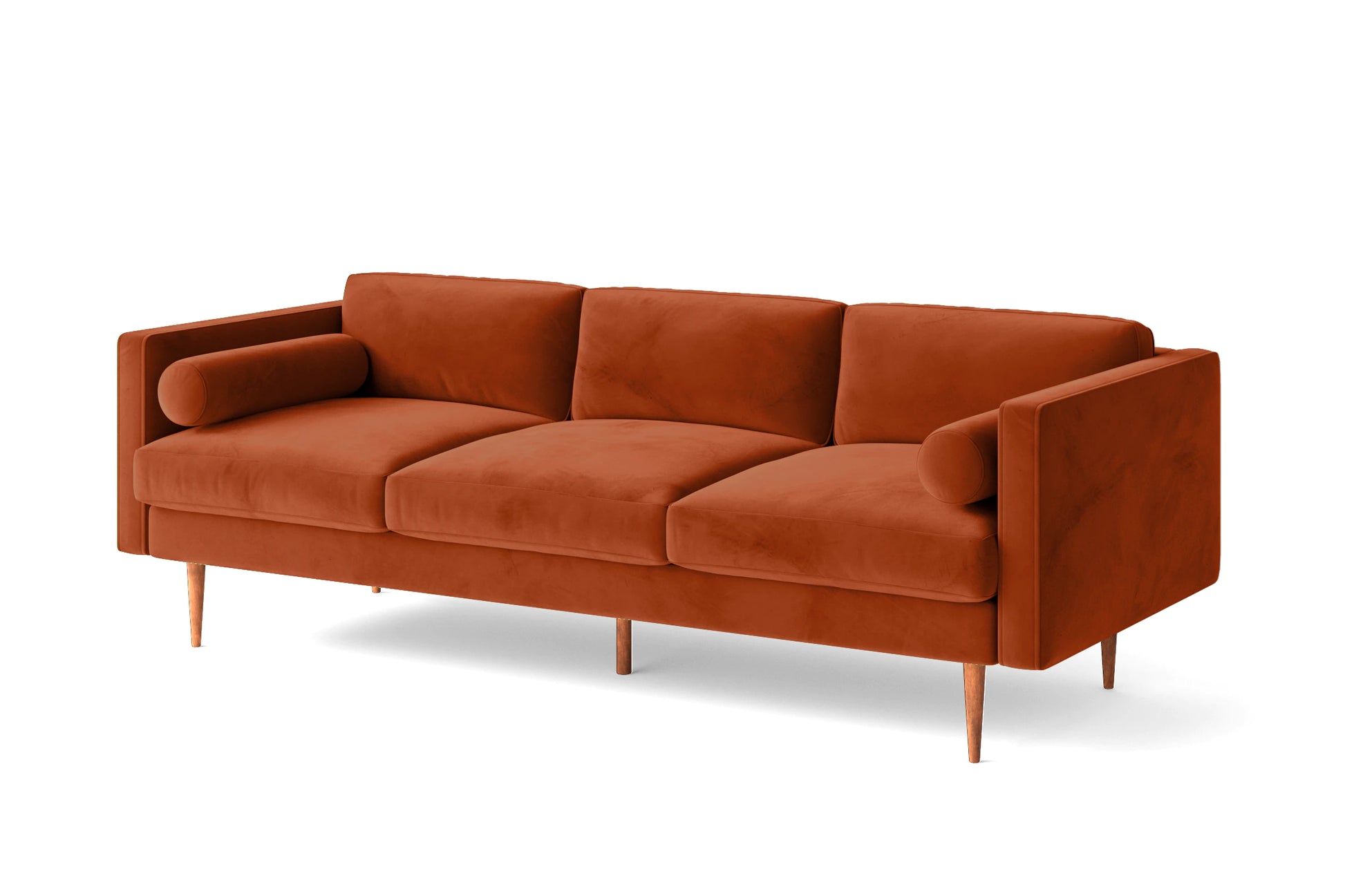 Salerno 3 Seater Sofa Orange Velvet