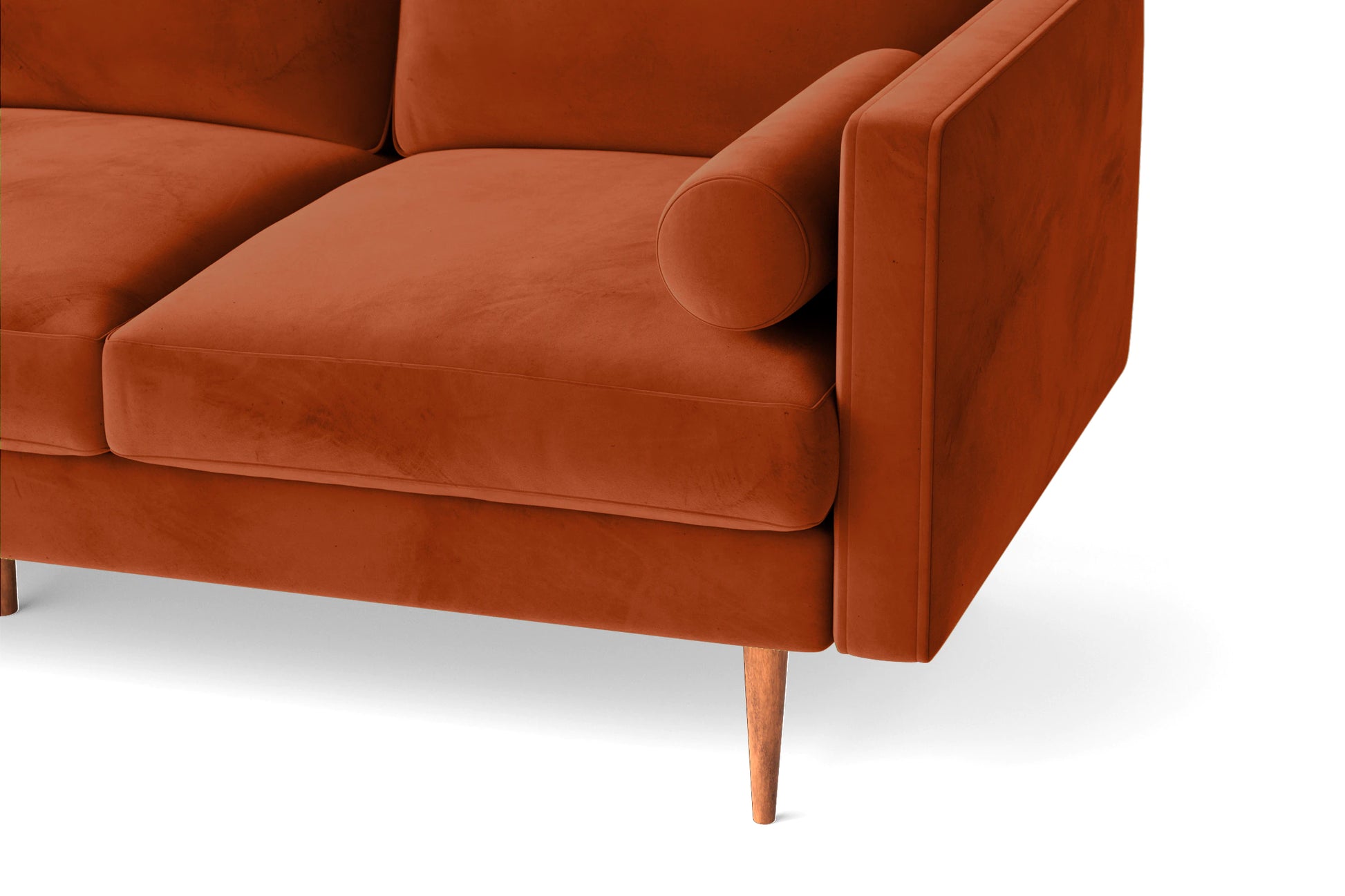 Salerno 3 Seater Sofa Orange Velvet