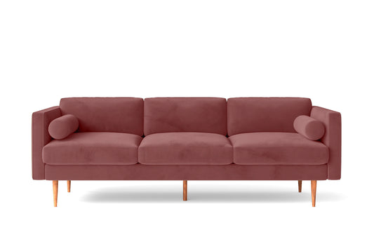 Salerno 3 Seater Sofa Pink Velvet