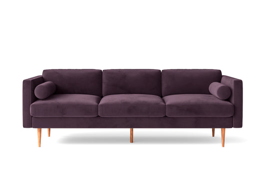 Salerno 3 Seater Sofa Purple Velvet