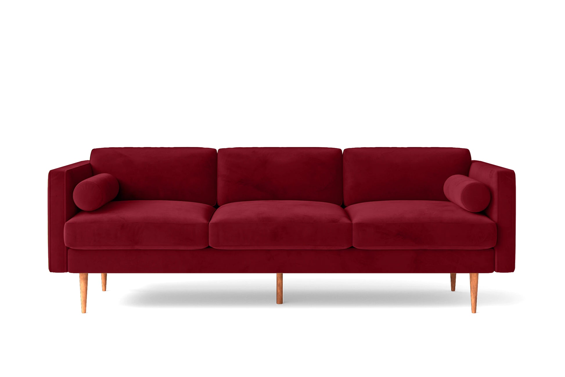 Salerno 3 Seater Sofa Red Velvet