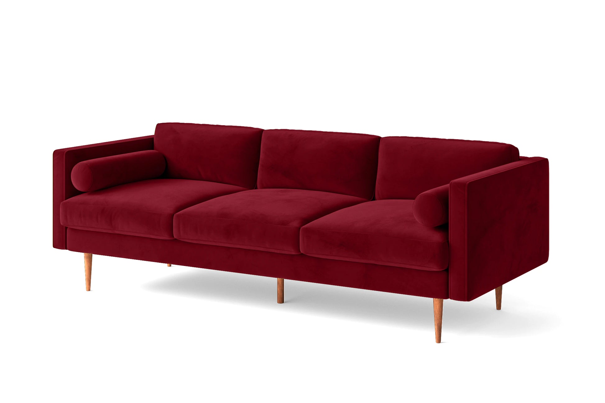 Salerno 3 Seater Sofa Red Velvet