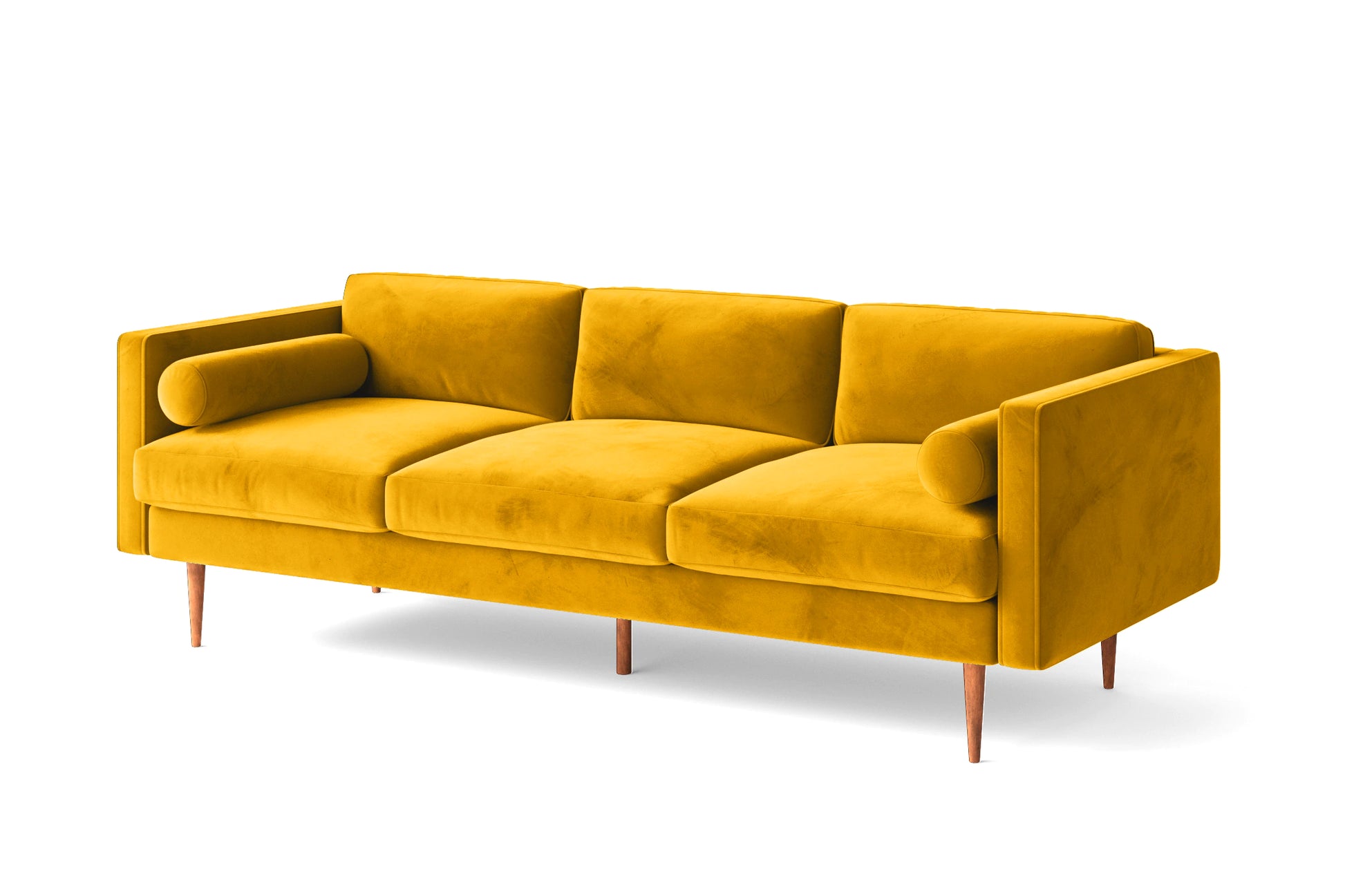 Salerno 3 Seater Sofa Yellow Velvet