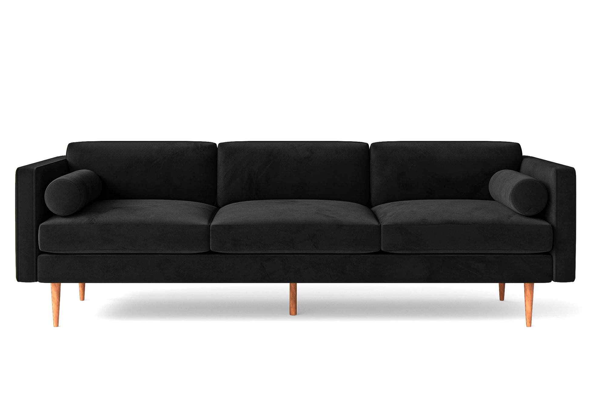 Salerno 4 Seater Sofa Black Velvet