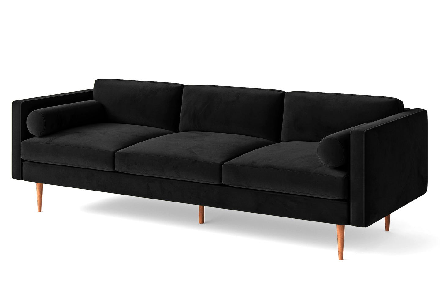 Salerno 4 Seater Sofa Black Velvet