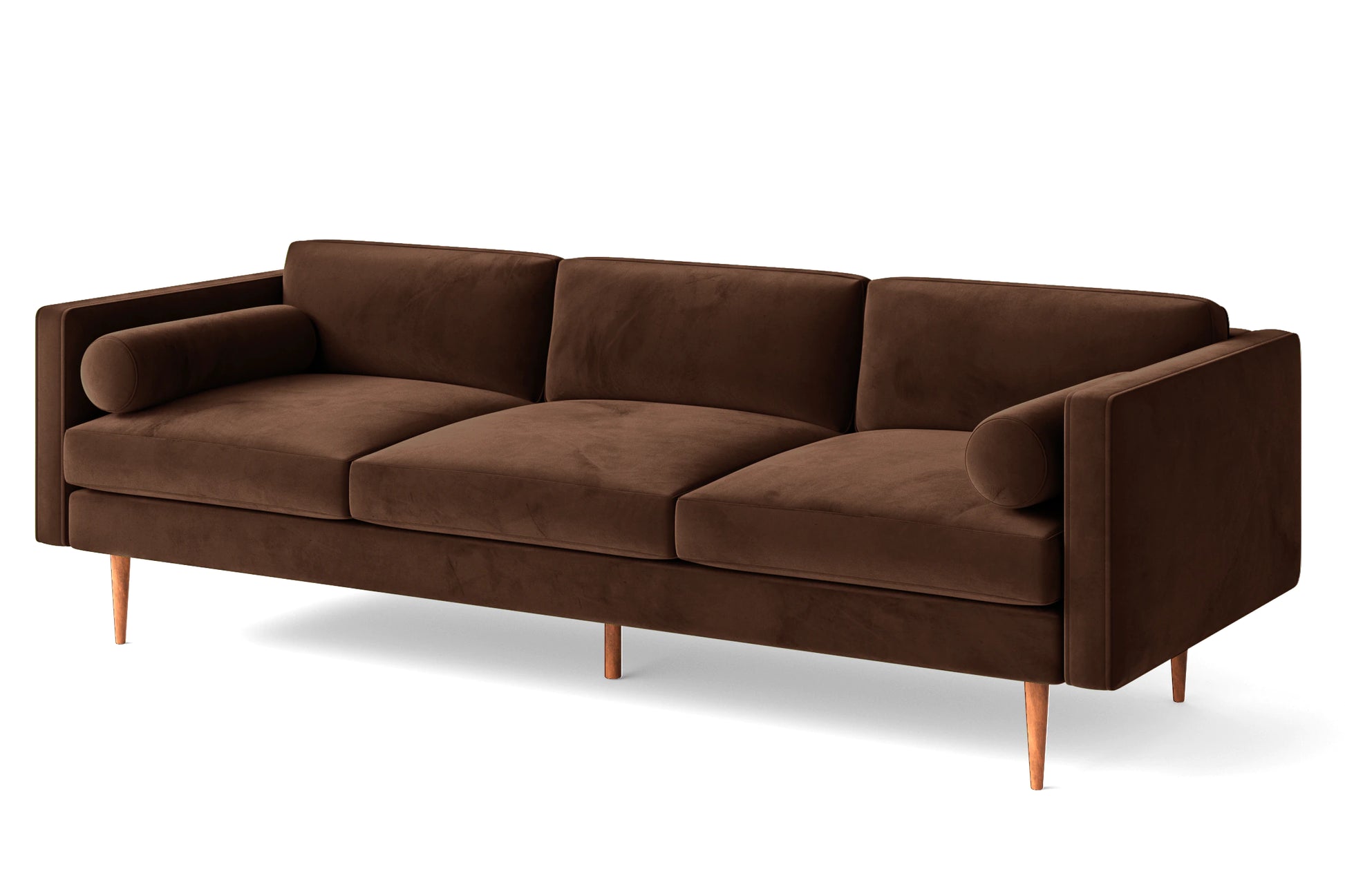 Salerno 4 Seater Sofa Coffee Brown Velvet