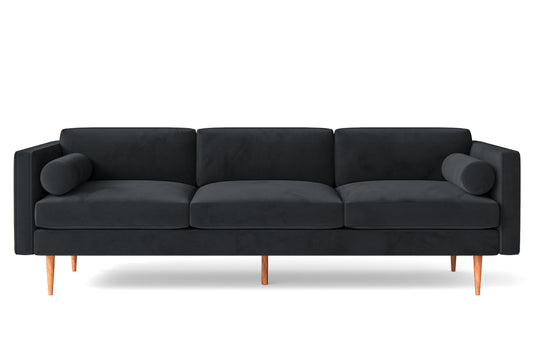 Salerno 4 Seater Sofa Dark Grey Velvet