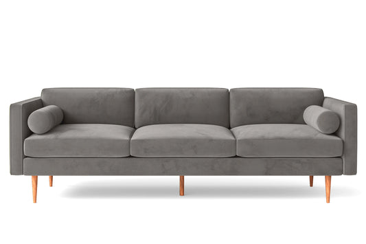 Salerno 4 Seater Sofa Grey Velvet