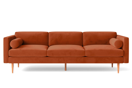 Salerno 4 Seater Sofa Orange Velvet