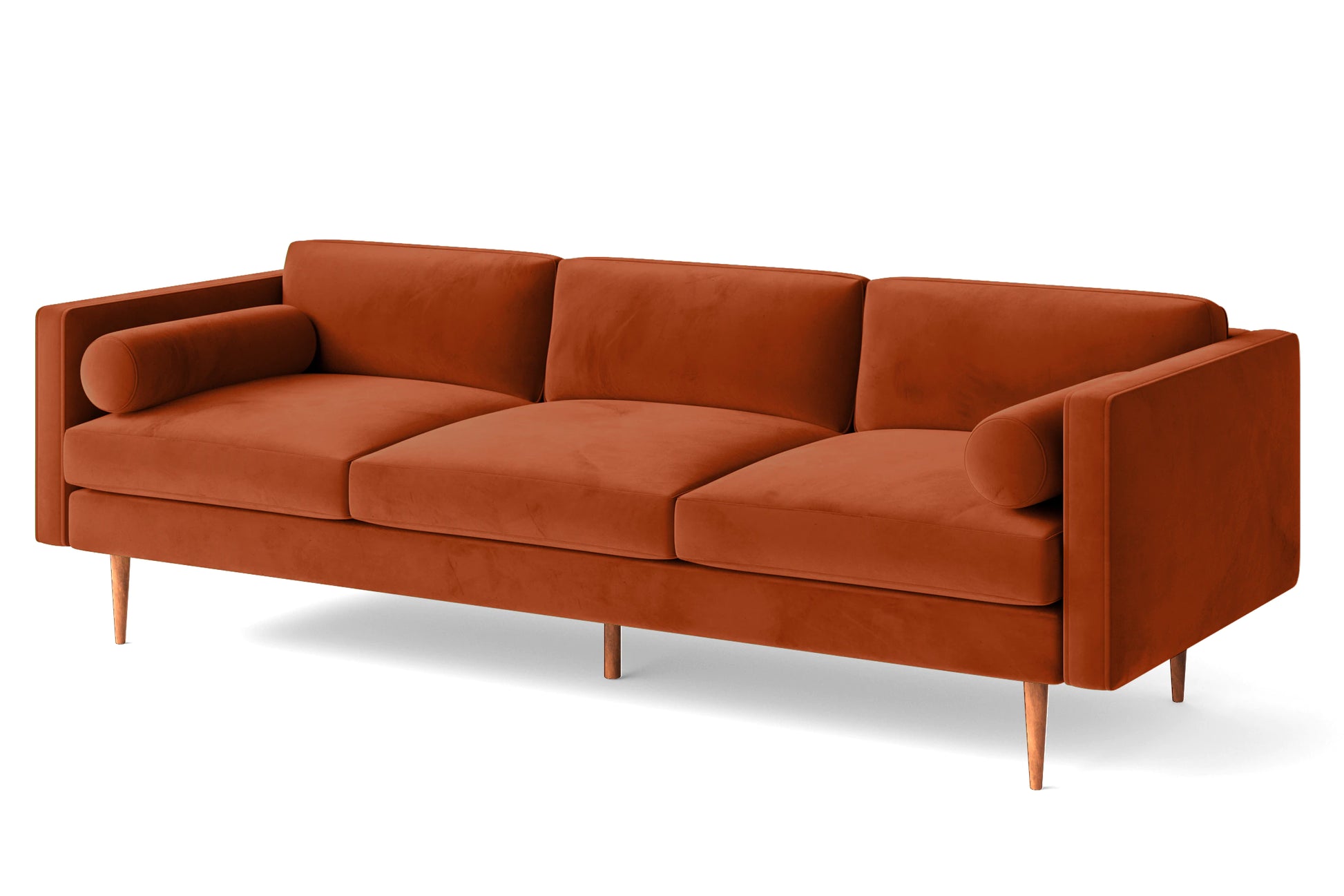 Salerno 4 Seater Sofa Orange Velvet