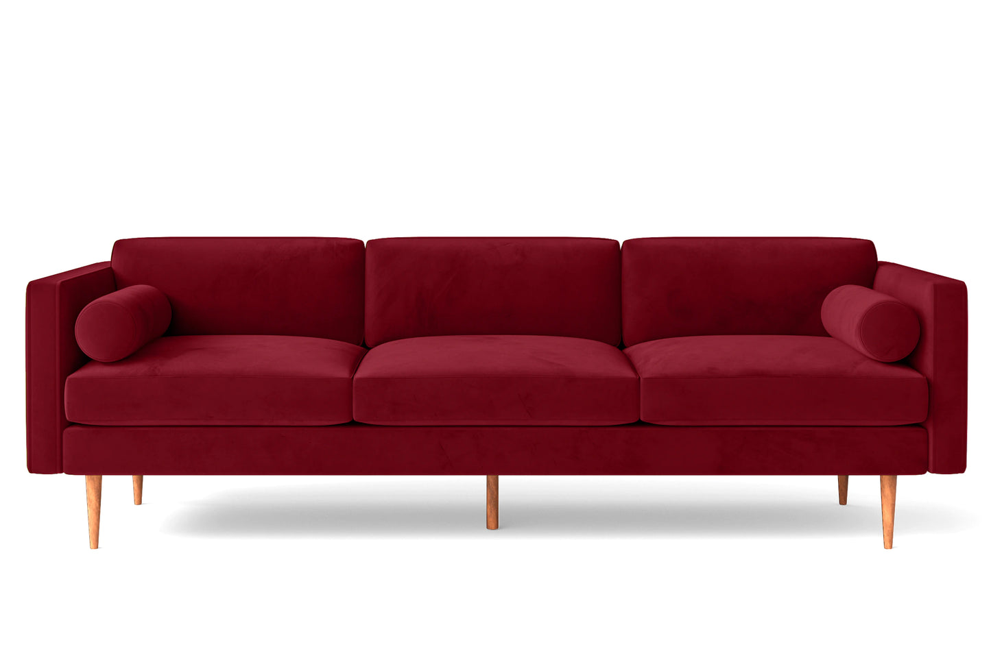 Salerno 4 Seater Sofa Red Velvet