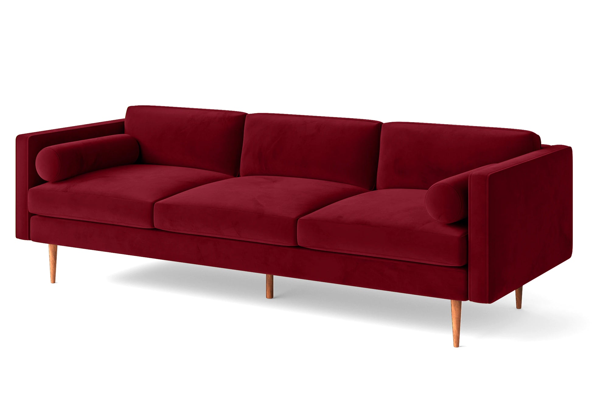 Salerno 4 Seater Sofa Red Velvet