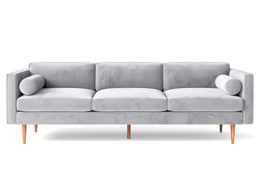 Salerno 4 Seater Sofa Silver Velvet