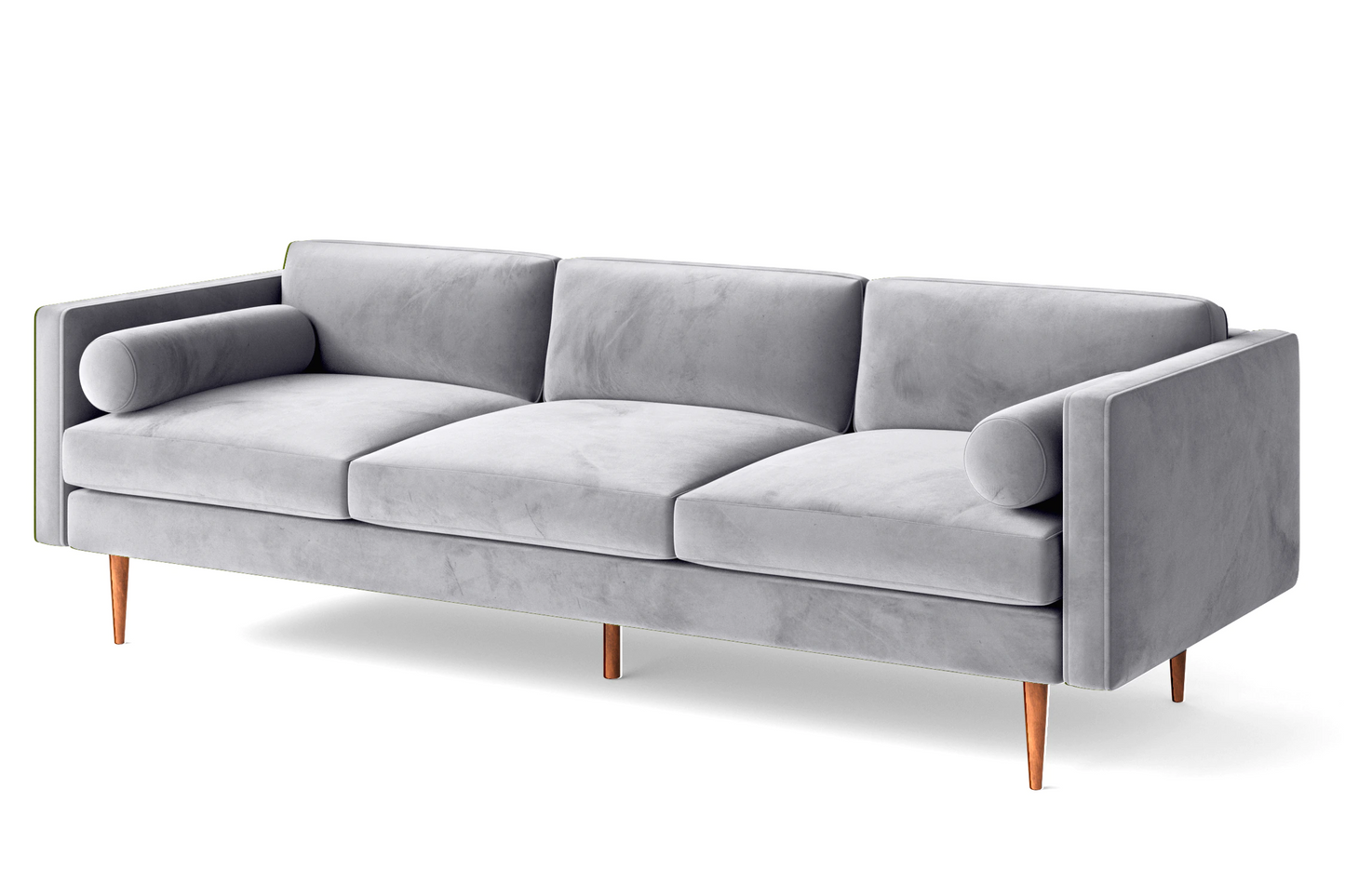 Salerno 4 Seater Sofa Silver Velvet