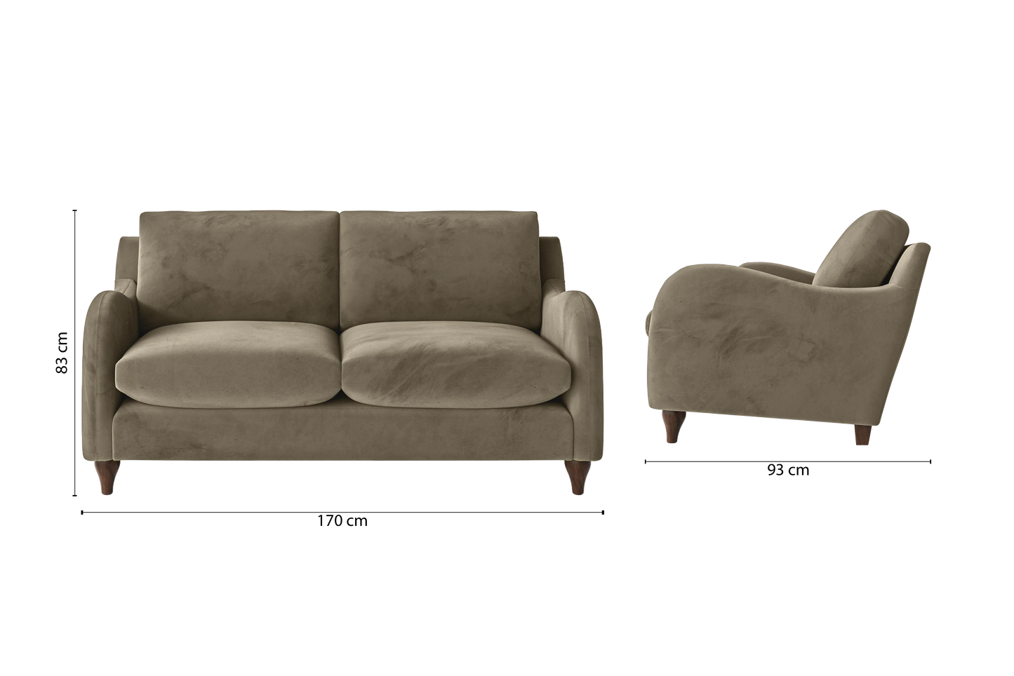 Sallisaw 2 Seater Sofa Sand Velvet