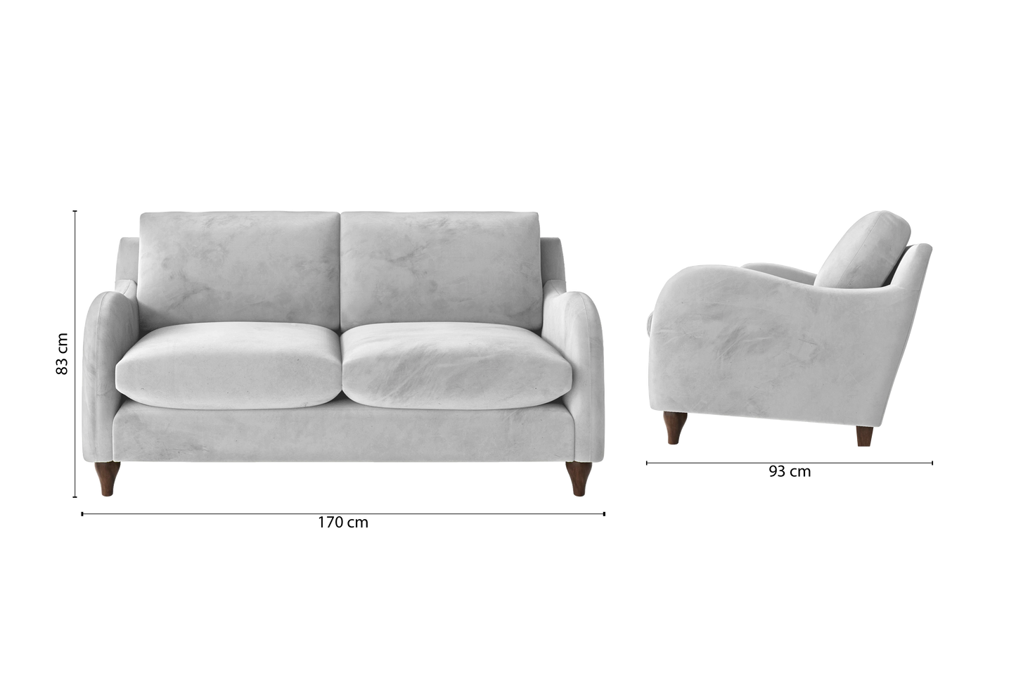 Sallisaw 2 Seater Sofa White Velvet