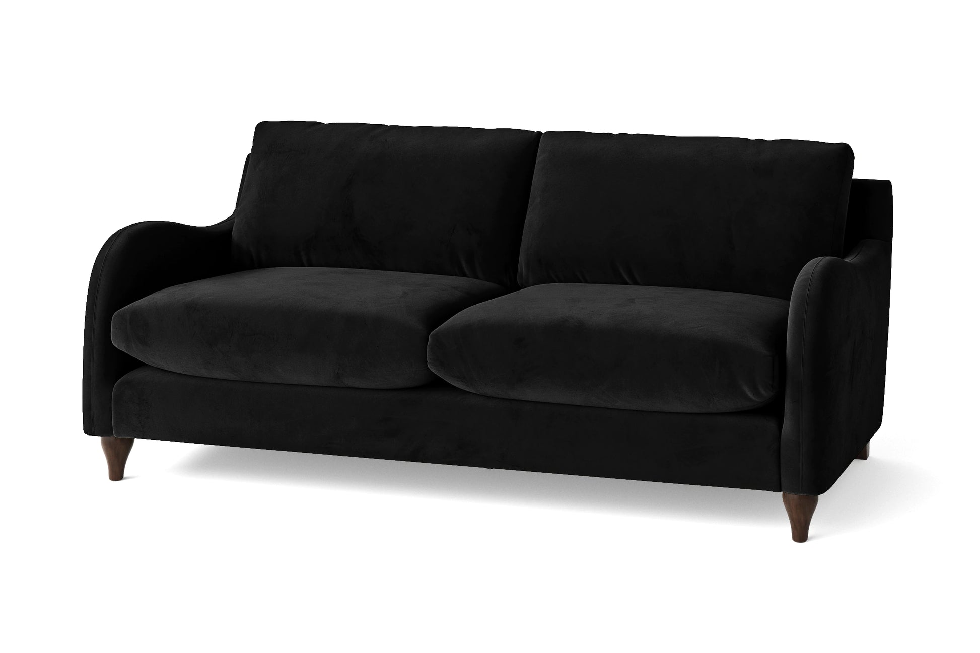 Sallisaw 3 Seater Sofa Black Velvet