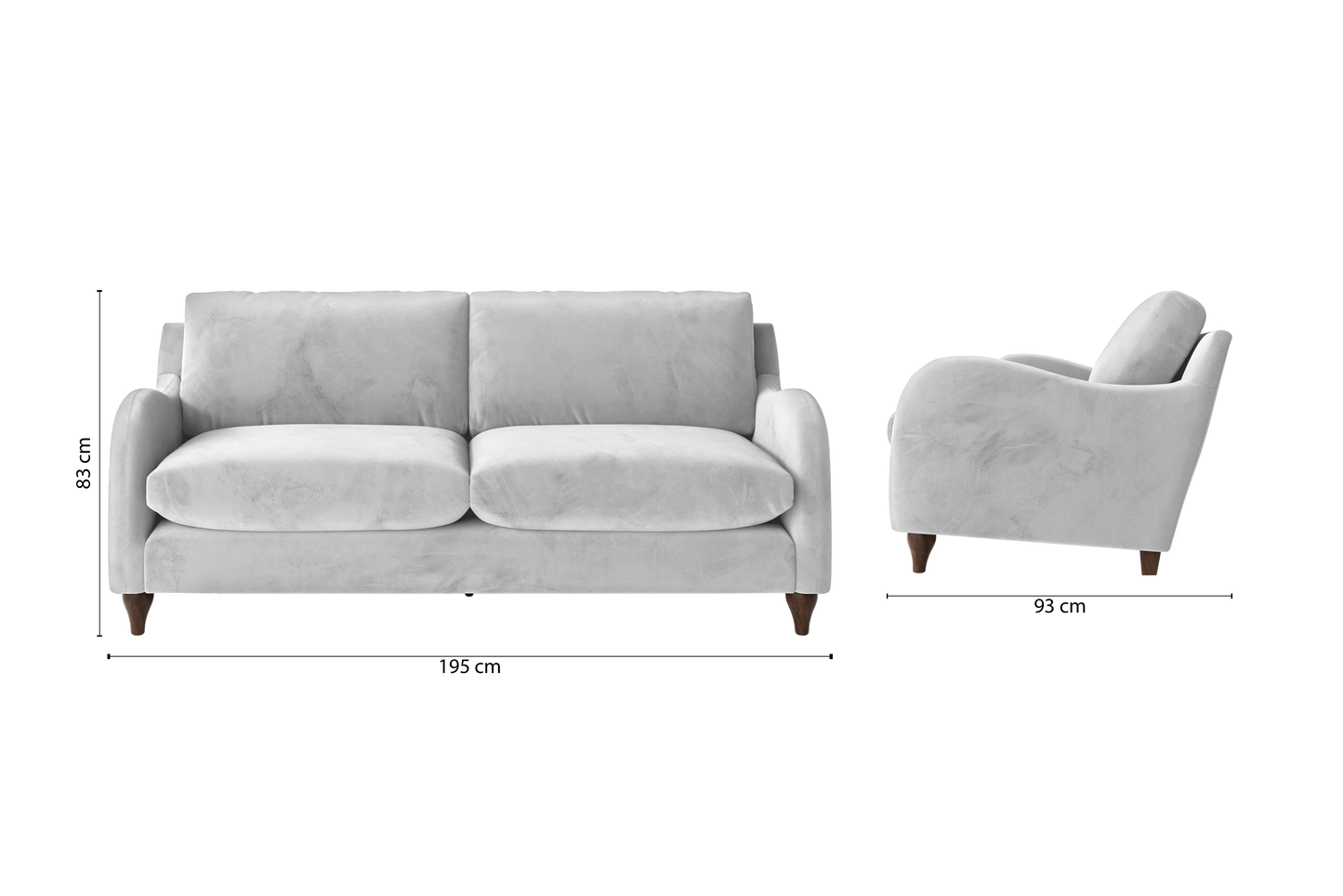 Sallisaw 3 Seater Sofa White Velvet