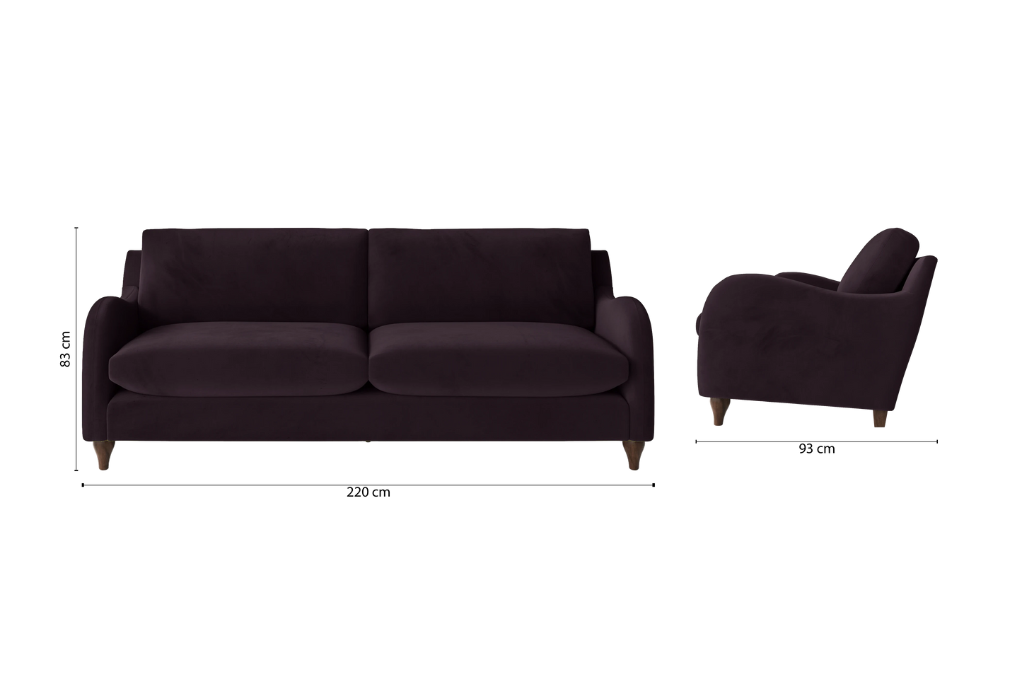 Sallisaw 4 Seater Sofa Purple Velvet