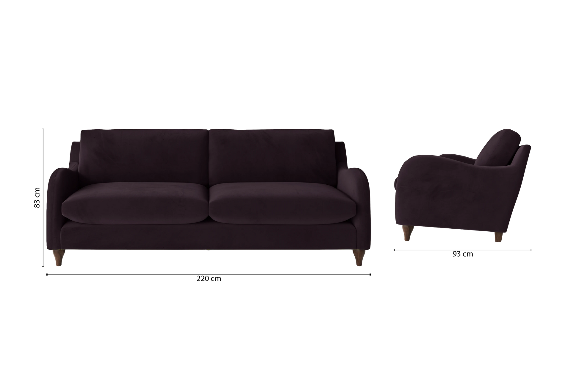 Sallisaw 4 Seater Sofa Purple Velvet