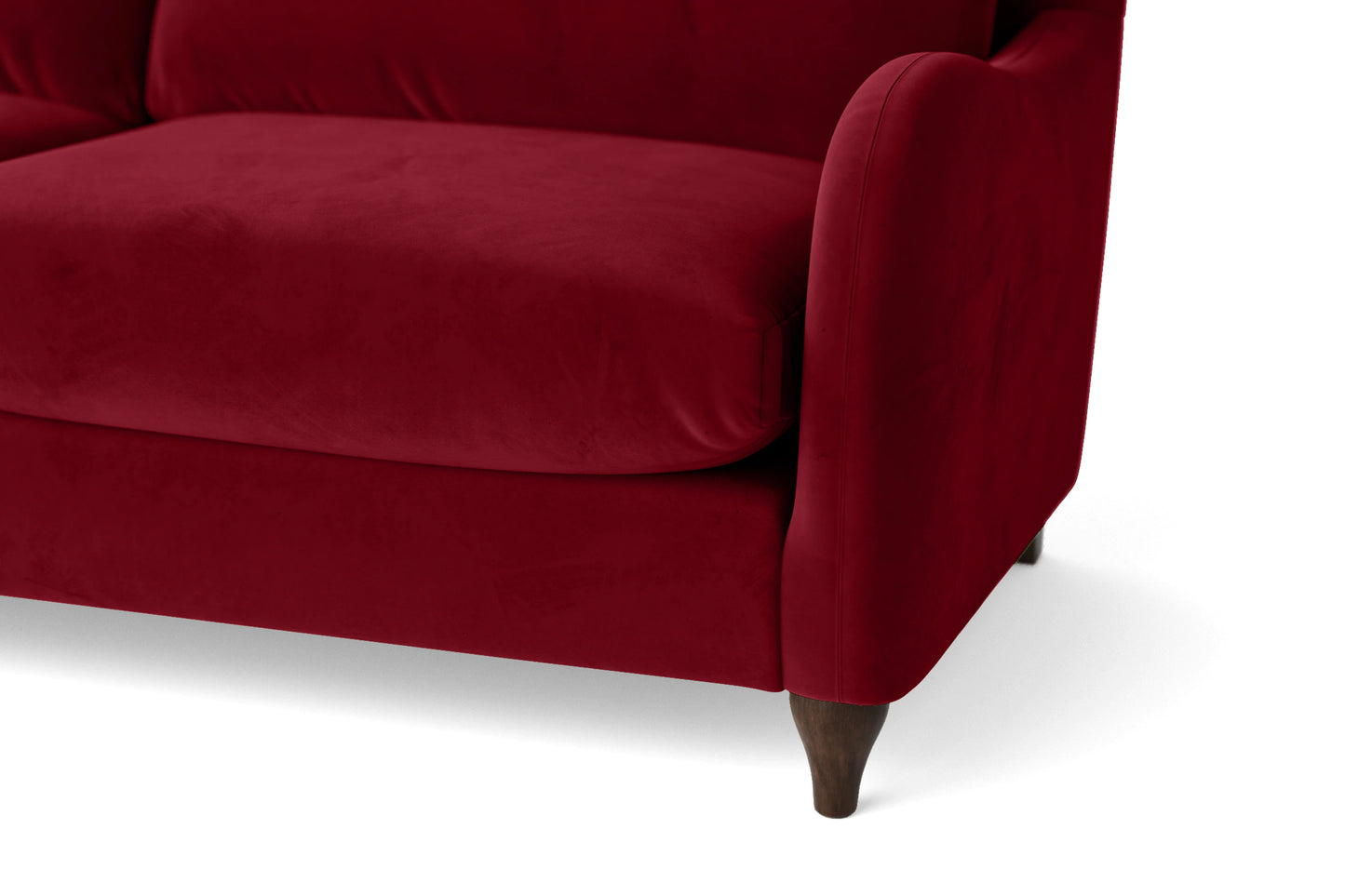 Sallisaw 4 Seater Sofa Red Velvet