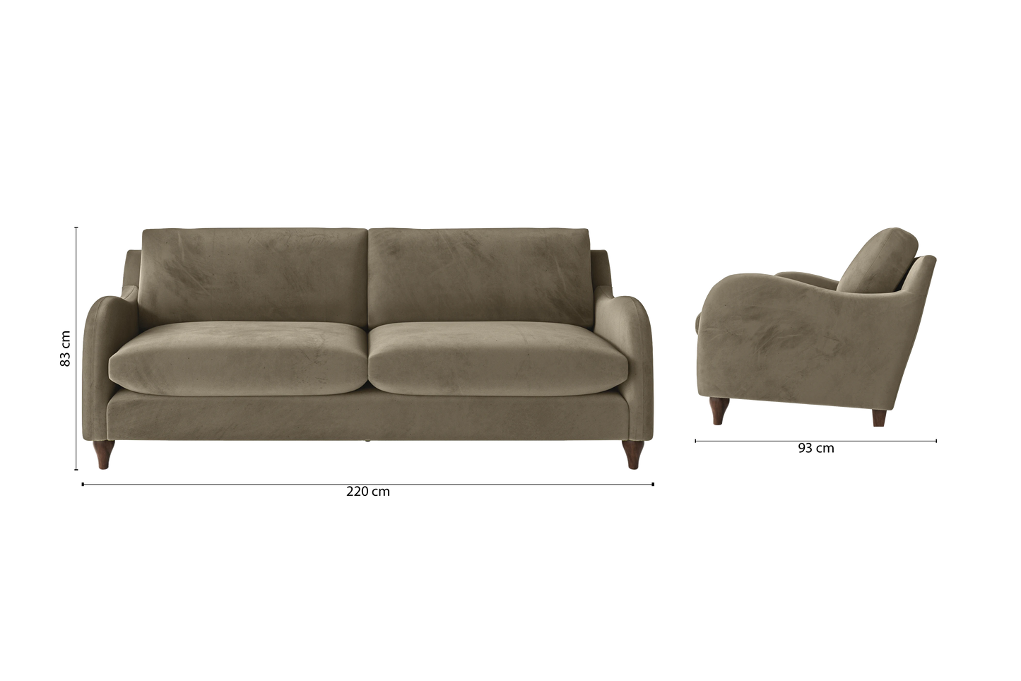 Sallisaw 4 Seater Sofa Sand Velvet