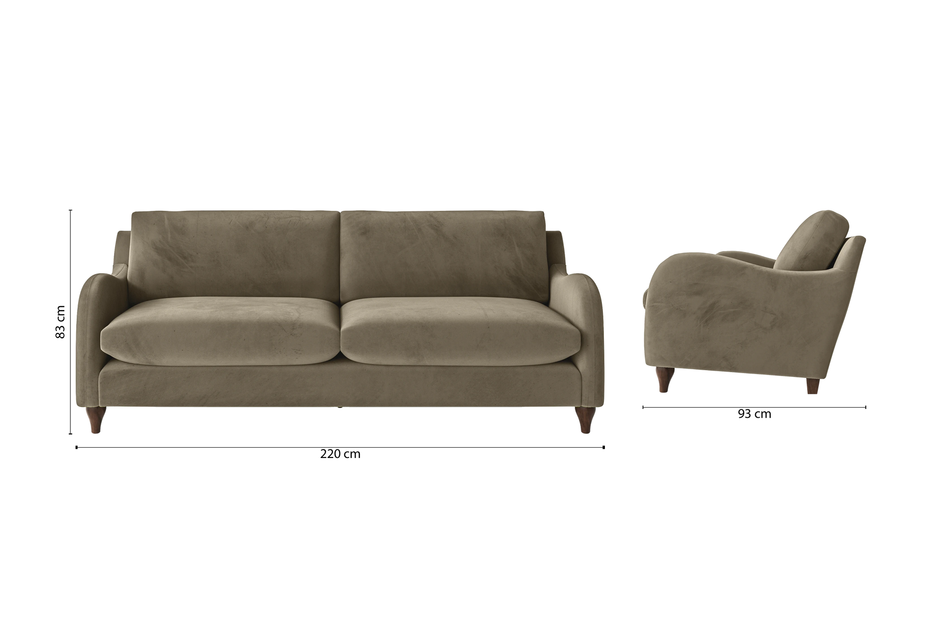 Sallisaw 4 Seater Sofa Sand Velvet