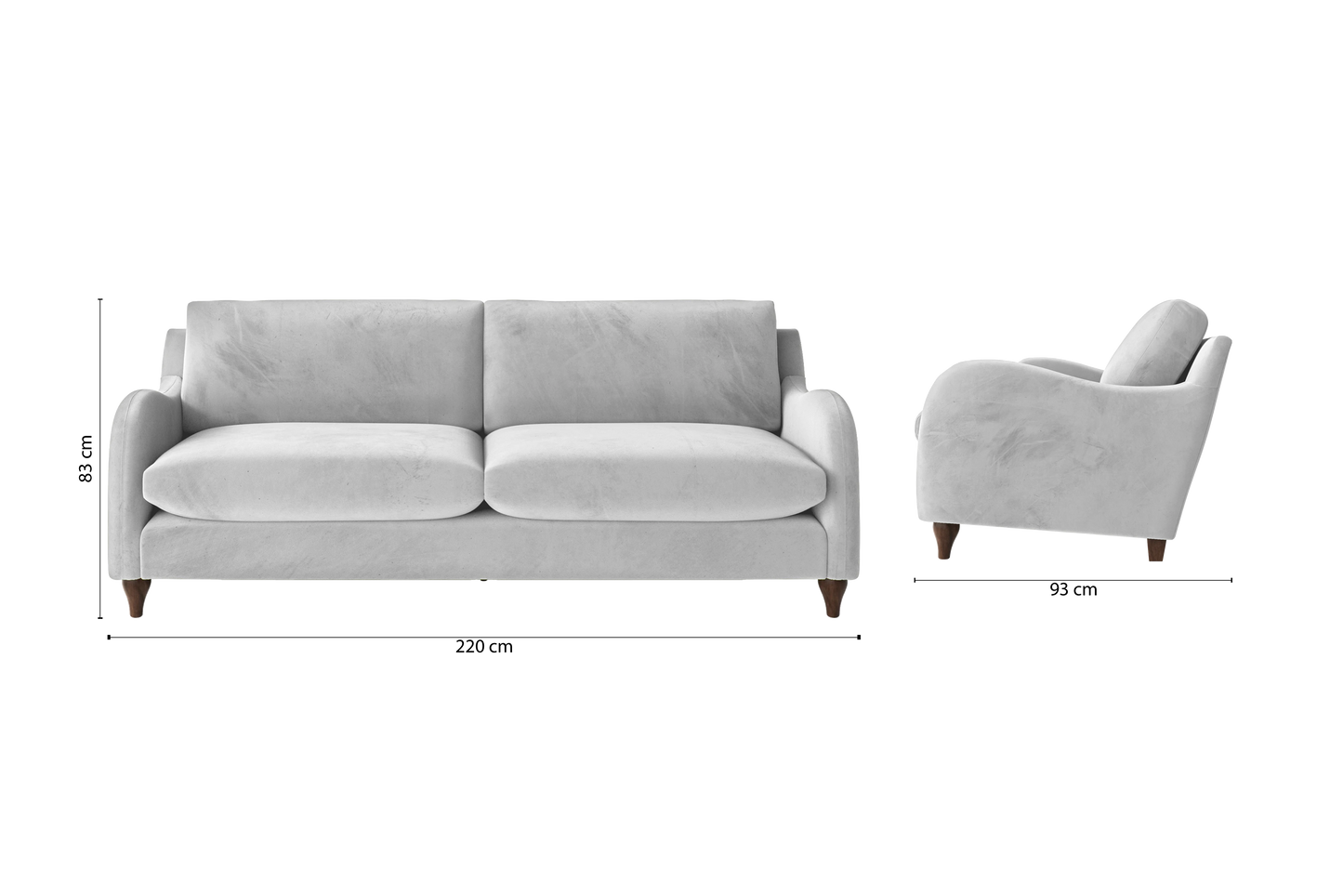 Sallisaw 4 Seater Sofa White Velvet