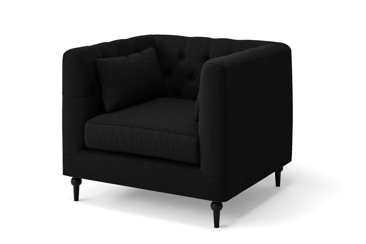 Sanremo Armchair Black Linen Fabric