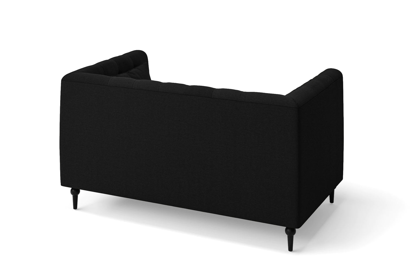 Sanremo 2 Seater Sofa Black Linen Fabric