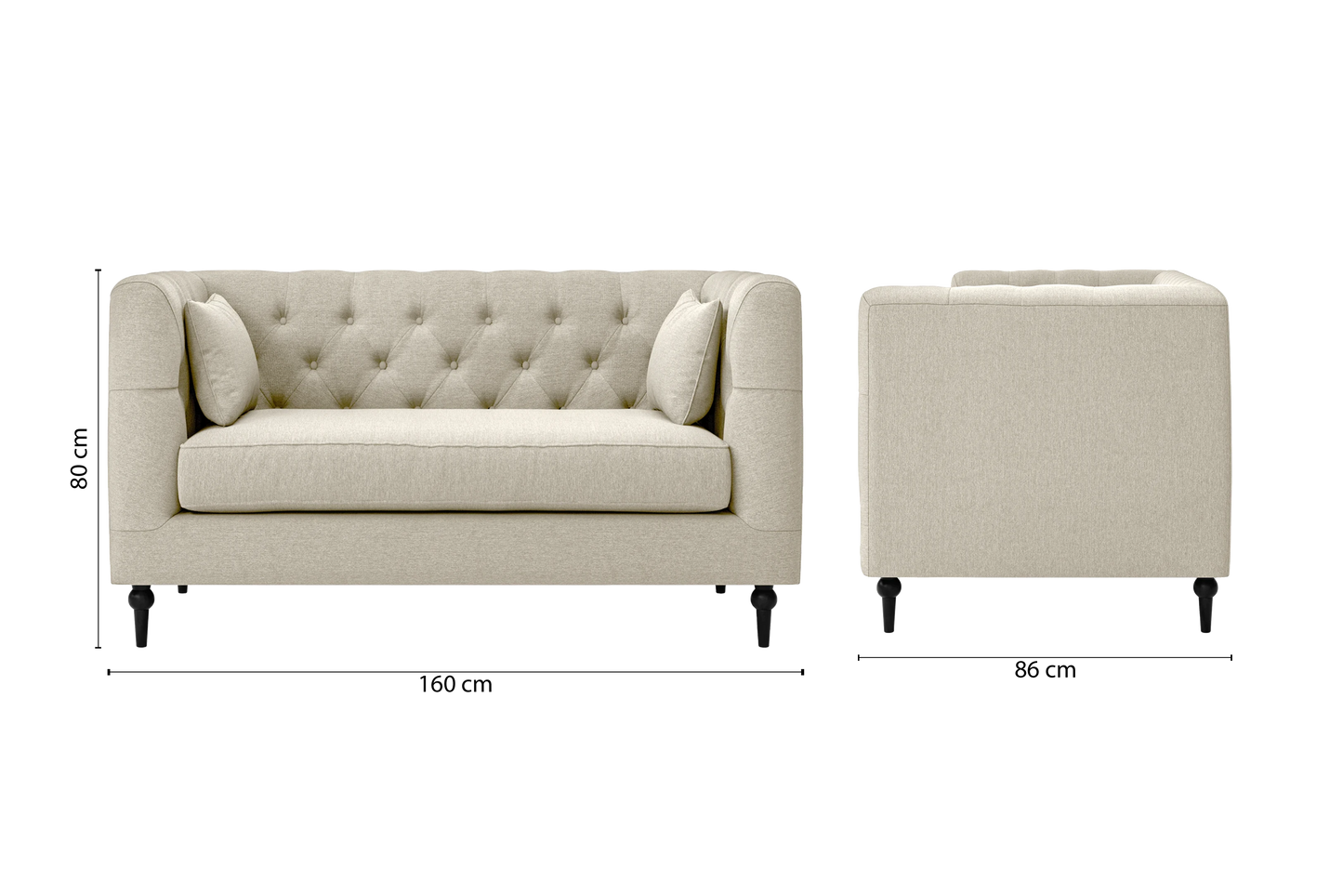 Sanremo 2 Seater Sofa Cream Linen Fabric